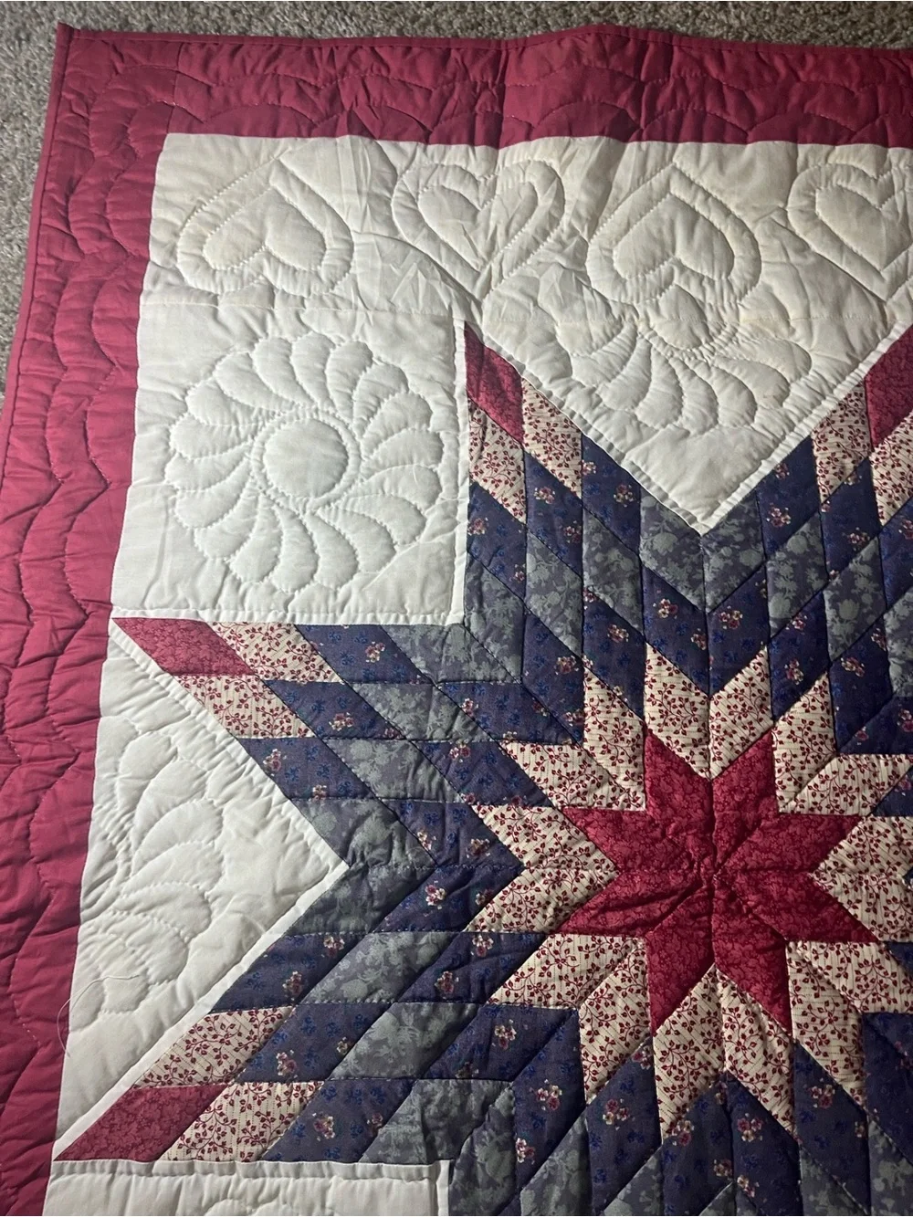 Quilt Vintage Lone Star 37 1/2” W x 47 1/2 L